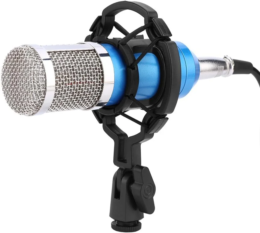 میکروفون کاندنسر صوتی تجهیزات ضبط صدای حرفه ای استودیویی به همراه لرزه گیر و فوم ضد باد برای پخش رادیویی و استودیو صدا میکروفون کاندنسر صوتی تجهیزات ضبط صدای حرفه ای استودیویی به همراه لرزه گیر و فوم ضد باد برای پخش رادیویی و استودیو صدا