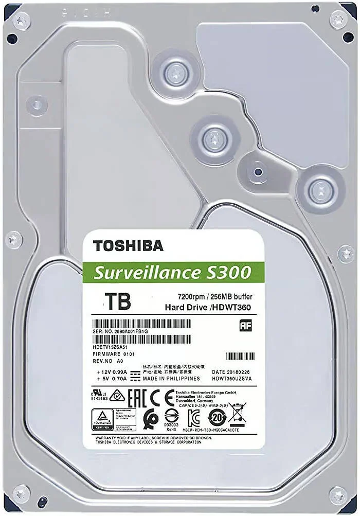 هارد دیسک داخلی 10 ترابایتی توشیبا مدل S300 Pro، مناسب سیستم های نظارتی، سایز 3.5 اینچ، SATA 6Gbit/s، سرعت انتقال داده 281 مگابایت بر ثانیه، 7200 دور در دقیقه، حافظه کش 512 مگابایت، پشتیبانی از 64 دوربین مداربسته | MD10ADA10TV - تصویر 3