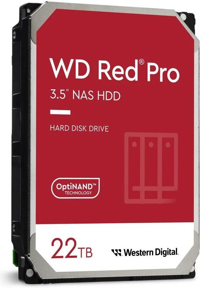 هارد دیسک داخلی NAS وسترن دیجیتال Red Pro با ظرفیت 22 ترابایت، رابط SATA III 3.5 اینچی، سرعت 7200 دور در دقیقه، حافظه کش 512 مگابایت، فناوری 3D Active Balance Plus، طول عمر 1 میلیون ساعت، فناوری NASware 3.0 مدل WD221KFGX
