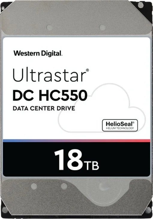 وسترن دیجیتال 18 ترابایت Ultrastar (HGST) HC550 SATA 6Gb/s، 7200 دور در دقیقه SATA-6Gb/S، بافر 512 مگابایت، پلتفرم هلیومی 3.5 اینچی | 0F38459 / WUH721818ALE6L4