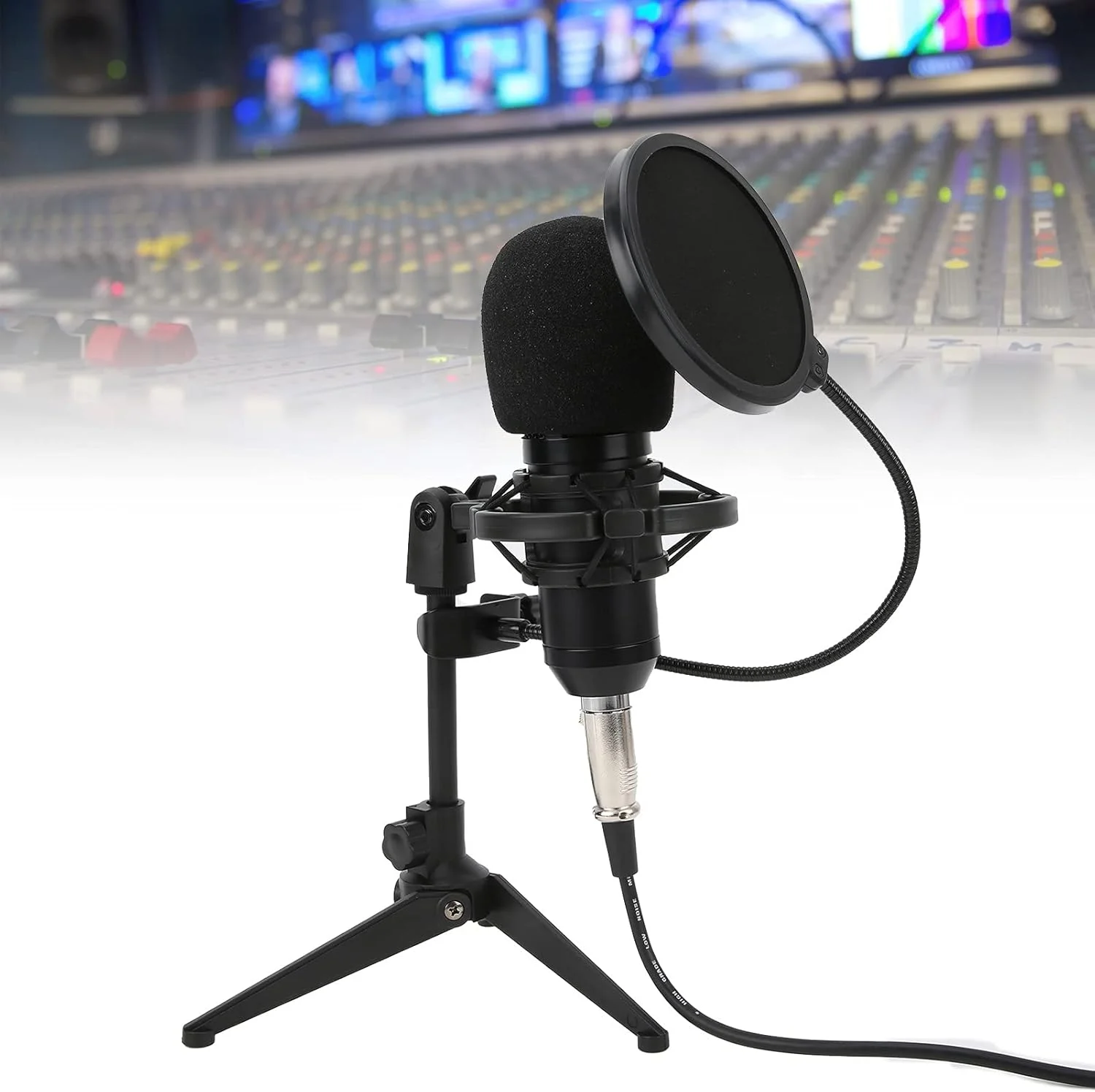 مجموعه میکروفون کاندنسر با پلاگ 3.5 میلیمتری و سهپایه قابل تنظیم مجموعه میکروفون کاندنسر با پلاگ 3.5 میلیمتری و سهپایه قابل تنظیم