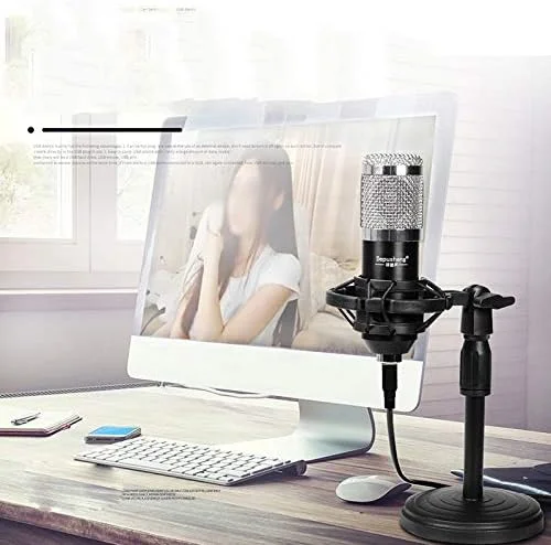 میکروفون USB کاندنسر برای کامپیوتر، میکروفون گیمینگ و ضبط صدا به همراه پایه و لرزهگیر میکروفون USB کاندنسر برای کامپیوتر، میکروفون گیمینگ و ضبط صدا به همراه پایه و لرزهگیر