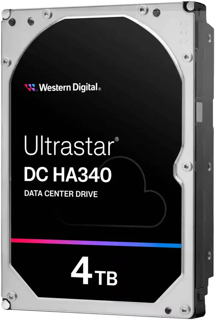 هارد دیسک داخلی 3.5 اینچی SATA وسترن دیجیتال Ultrastar DC HA340 مناسب مرکز داده، ظرفیت 4 ترابایت، سرعت انتقال تا 267 مگابایت بر ثانیه، 7200 دور در دقیقه، حافظه کش 256 مگابایت | WUS721204BLE6L4 / 0B47076