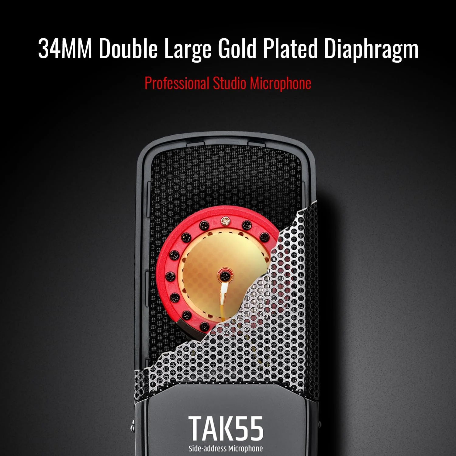 میکروفون کاندنسر XLR تاک استار TAK55 با دیافراگم بزرگ 34 میلیمتری، سه الگوی قطبی و تنظیم بهره، میکروفون استودیویی با حساسیت بالا برای ضبط، پادکست، آواز، استریم و صداگذاری میکروفون کاندنسر XLR تاک استار TAK55 با دیافراگم بزرگ 34 میلیمتری، سه الگوی قطبی و تنظیم بهره، میکروفون استودیویی با حساسیت بالا برای ضبط، پادکست، آواز، استریم و صداگذاری