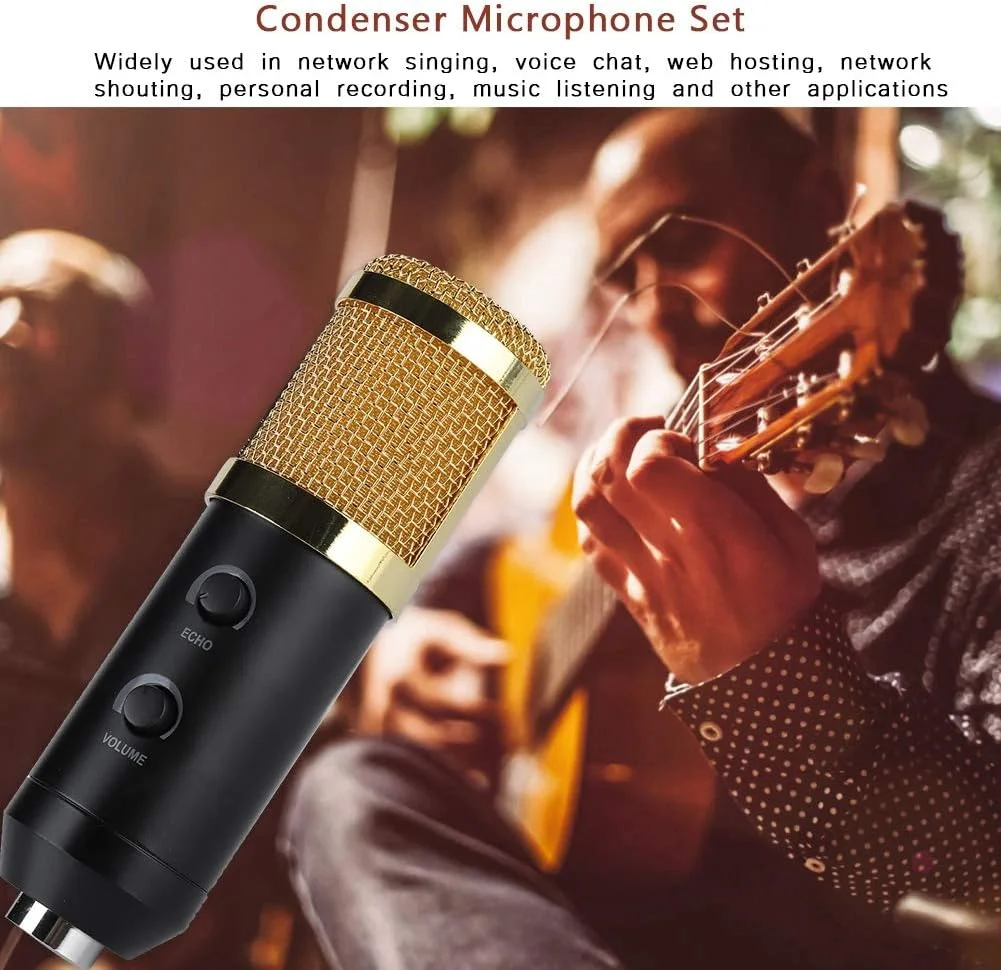 کیت میکروفون کاندنسر، کیت مجموعه میکروفون USB کاندنسر با پایه ضد لرزش فلزی، پایه بازوی میکروفون قابل تنظیم، مجموعه میکروفون فیلتر پاپ شیلد برای ضبط استودیویی، پخش کیت میکروفون کاندنسر، کیت مجموعه میکروفون USB کاندنسر با پایه ضد لرزش فلزی، پایه بازوی میکروفون قابل تنظیم، مجموعه میکروفون فیلتر پاپ شیلد برای ضبط استودیویی، پخش