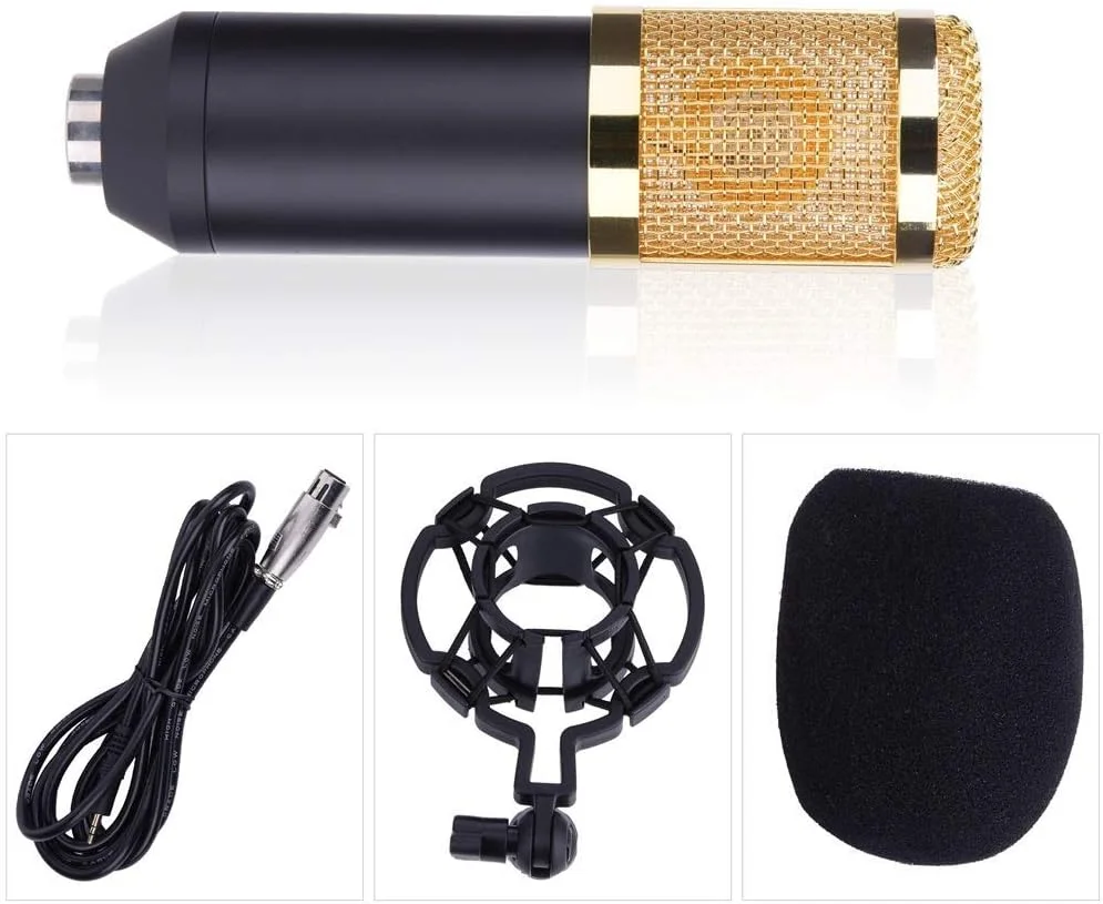 میکروفون کاندنسر - میکروفون استودیویی BM800 به همراه پایه بازویی، پاپ فیلتر، فوم و لوازم جانبی ضبط صدا میکروفون کاندنسر - میکروفون استودیویی BM800 به همراه پایه بازویی، پاپ فیلتر، فوم و لوازم جانبی ضبط صدا