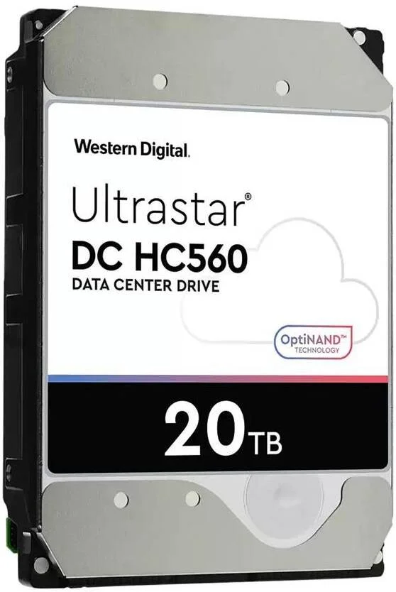 هارد دیسک داخلی 20 ترابایتی وسترن دیجیتال Ultrastar DC HC560 SATA 6Gb/s 3.5 اینچی، سرعت انتقال داده 600 مگابیت بر ثانیه، سرعت 7200 دور در دقیقه، حافظه کش 512 مگابایتی، 2.5 میلیون ساعت MTBF، سازگار با ویندوز / سرور | WUH722020BLE6L4