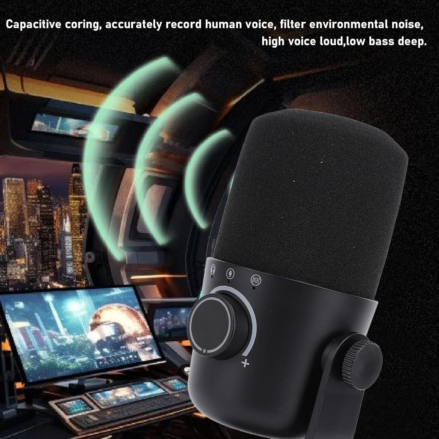 میکروفون USB با نورپردازی پویا، صدای شفاف برای کامپیوتر گیمینگ با تراشه HIFI - جلوه های نورپردازی پویا، کنترل آسان صدا، تنظیم نور محیط میکروفون USB با نورپردازی پویا، صدای شفاف برای کامپیوتر گیمینگ با تراشه HIFI - جلوه های نورپردازی پویا، کنترل آسان صدا، تنظیم نور محیط