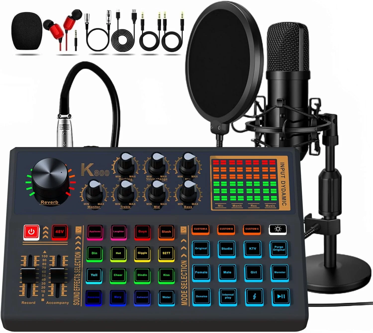 مجموعه تجهیزات پادکست CofeLife، میکروفون، پاپ فیلتر، بازوی بوم مجموعه تجهیزات پادکست CofeLife، میکروفون، پاپ فیلتر، بازوی بوم