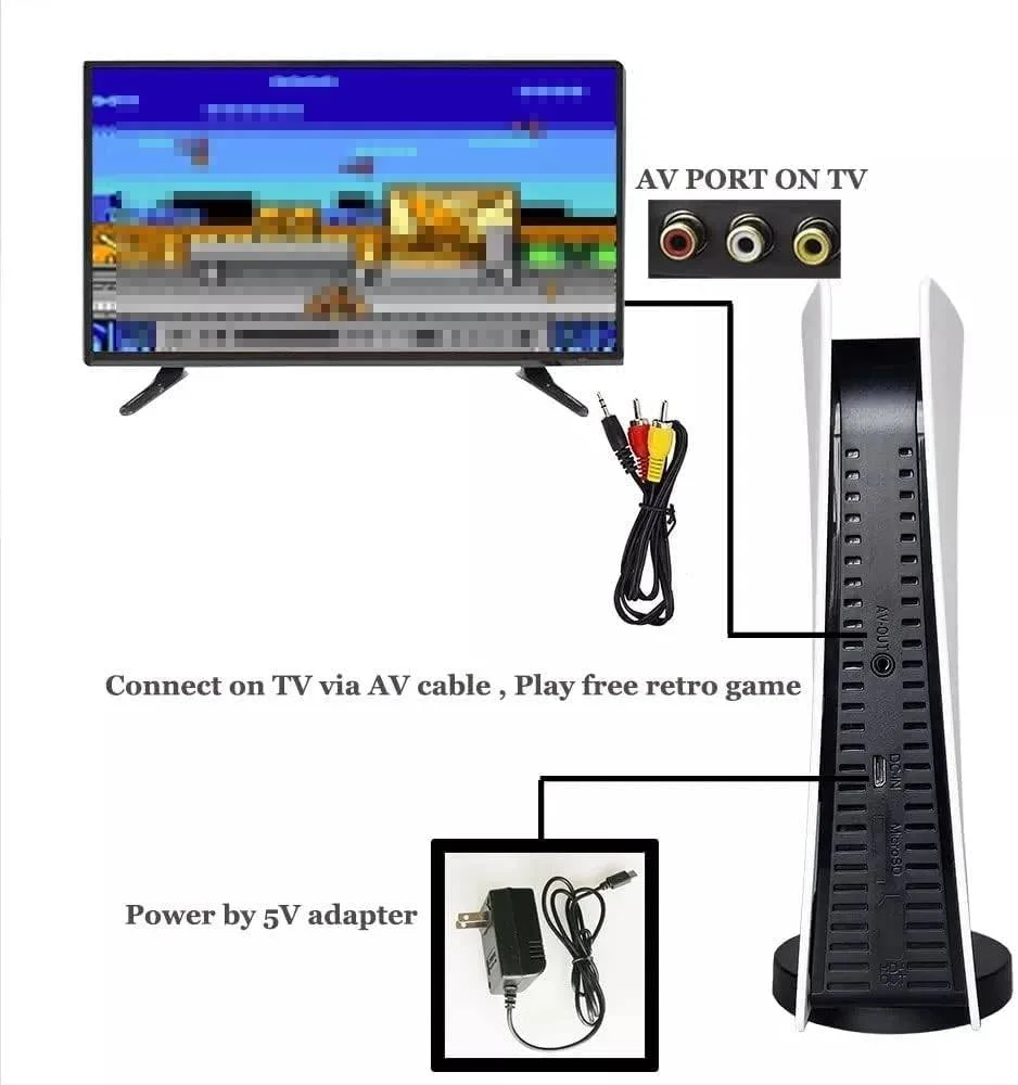 کنسول بازی سیمی USB مدل Game Station 5 با 200 بازی کلاسیک 8 بیتی GS5 کنسول تلویزیون بازی دستی یکپارچهسازی با سیستمعامل خروجی AV (سایز کوچک)