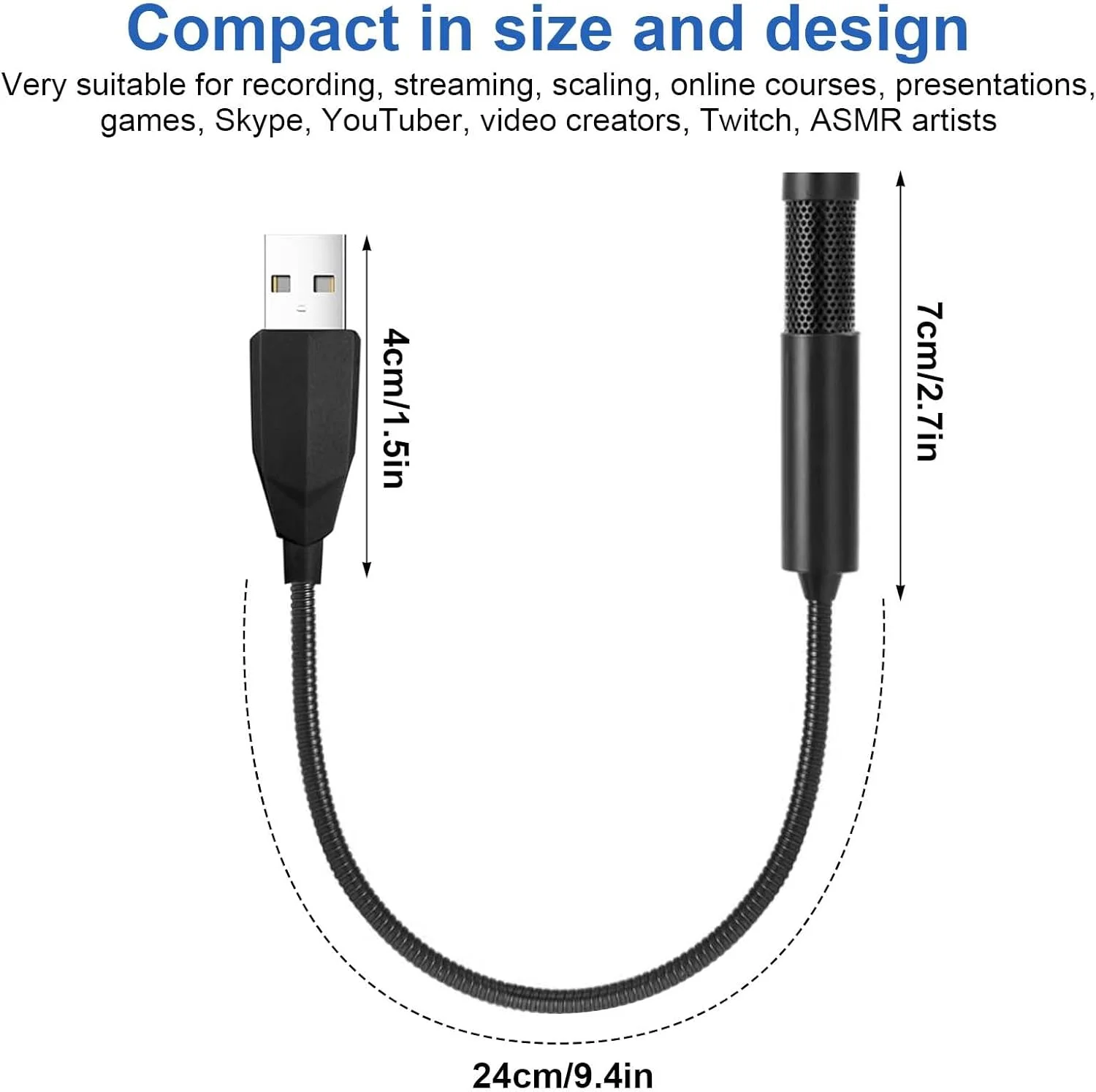 میکروفون USB برای کامپیوتر و لپ تاپ، میکروفون کاندنسر همه جهته با گردن غازی انعطاف پذیر با قابلیت تنظیم 360 درجه برای لپ تاپ، چت آنلاین، بازی، یوتیوب، پادکست، اتصال آسان میکروفون USB برای کامپیوتر و لپ تاپ، میکروفون کاندنسر همه جهته با گردن غازی انعطاف پذیر با قابلیت تنظیم 360 درجه برای لپ تاپ، چت آنلاین، بازی، یوتیوب، پادکست، اتصال آسان