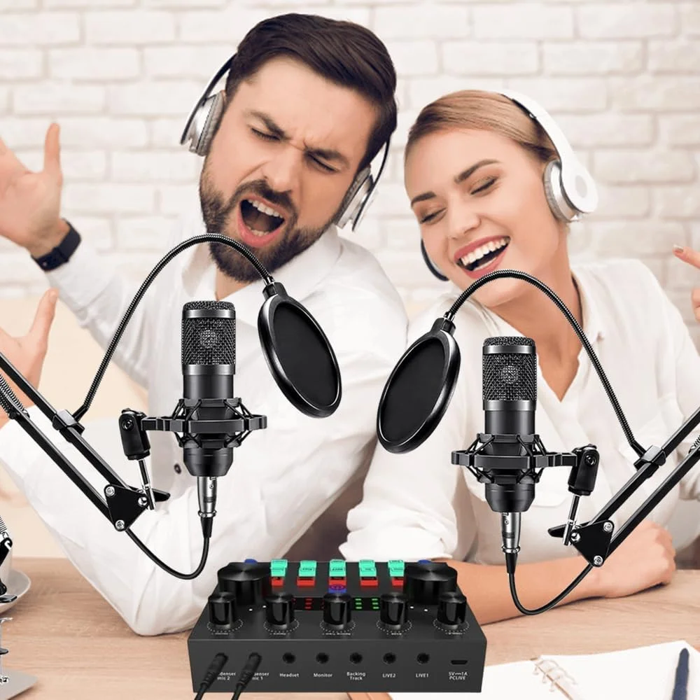 بسته تجهیزات پادکست CofeLife برای 2 نفر، میکسر DJ مدل V8s با تغییر صدا به همراه بسته میکروفون پادکست BM-800 - میکروفون استودیویی کاندنسر مناسب برای پادکست، ضبط، خوانندگی، استریم و بازی بسته تجهیزات پادکست CofeLife برای 2 نفر، میکسر DJ مدل V8s با تغییر صدا به همراه بسته میکروفون پادکست BM-800 - میکروفون استودیویی کاندنسر مناسب برای پادکست، ضبط، خوانندگی، استریم و بازی