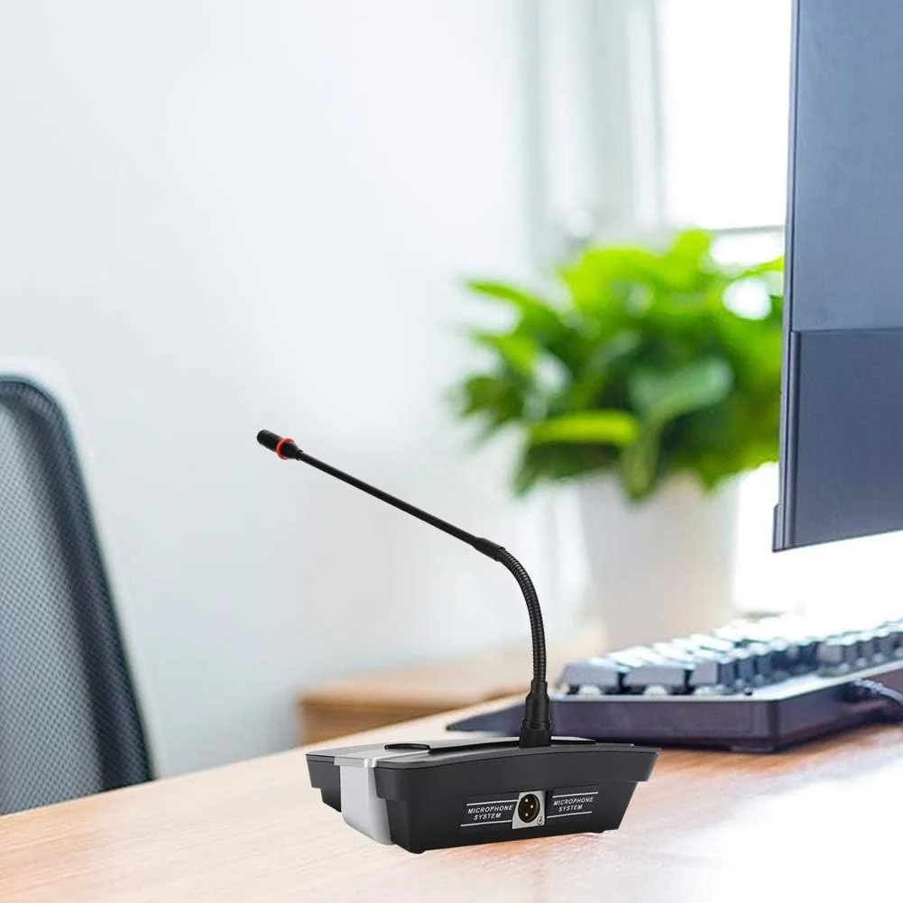 میکروفون ضبط صدا با سر متراکم کننده و گردن غازی، تک نقطه ای با پایه برای دفتر کار خانگی، کلاس درس و کنفرانس میکروفون ضبط صدا با سر متراکم کننده و گردن غازی، تک نقطه ای با پایه برای دفتر کار خانگی، کلاس درس و کنفرانس