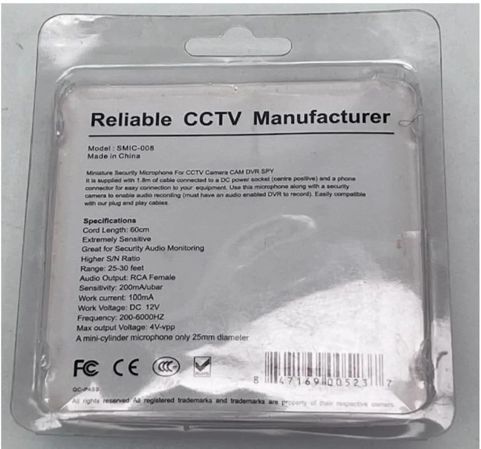 میکروفون تقویت شده تایید شده برای نظارت صوتی میکروفون تقویت شده تایید شده برای نظارت صوتی