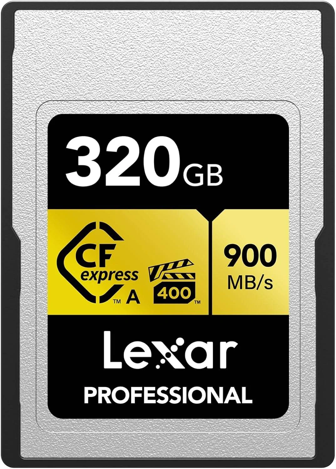 کارت حافظه لکسار 320 گیگابایت Professional CFexpress Type A سری GOLD، سرعت خواندن تا 900 مگابایت بر ثانیه، فیلمبرداری 8K با کیفیت سینمایی، دارای رتبه VPG 400 | LCAGOLD320G-RNENG