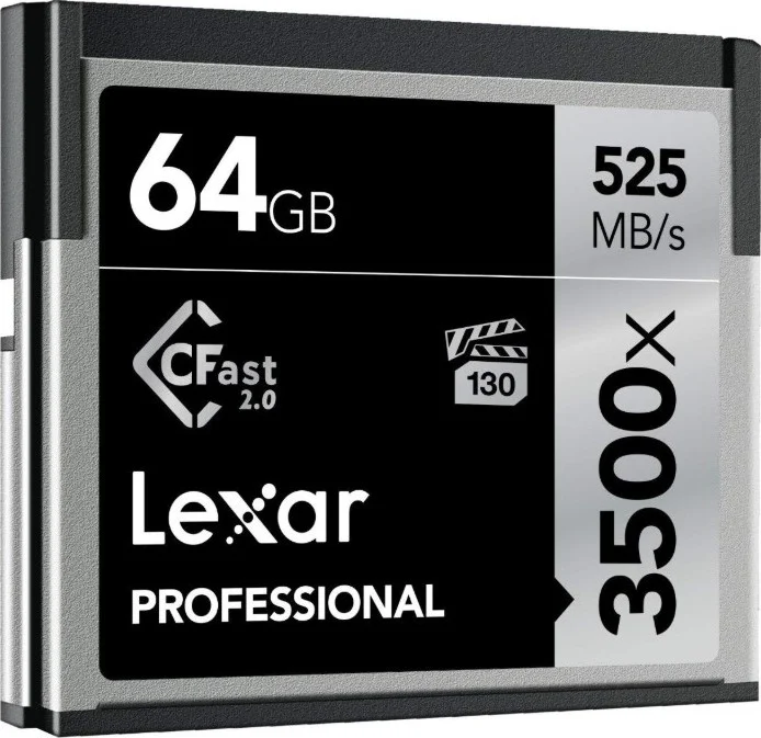 کارت حافظه Lexar 3500x CFast 2.0 با سرعت 525 مگابایت بر ثانیه، 64 گیگابایت | LC64GCRBEU3500