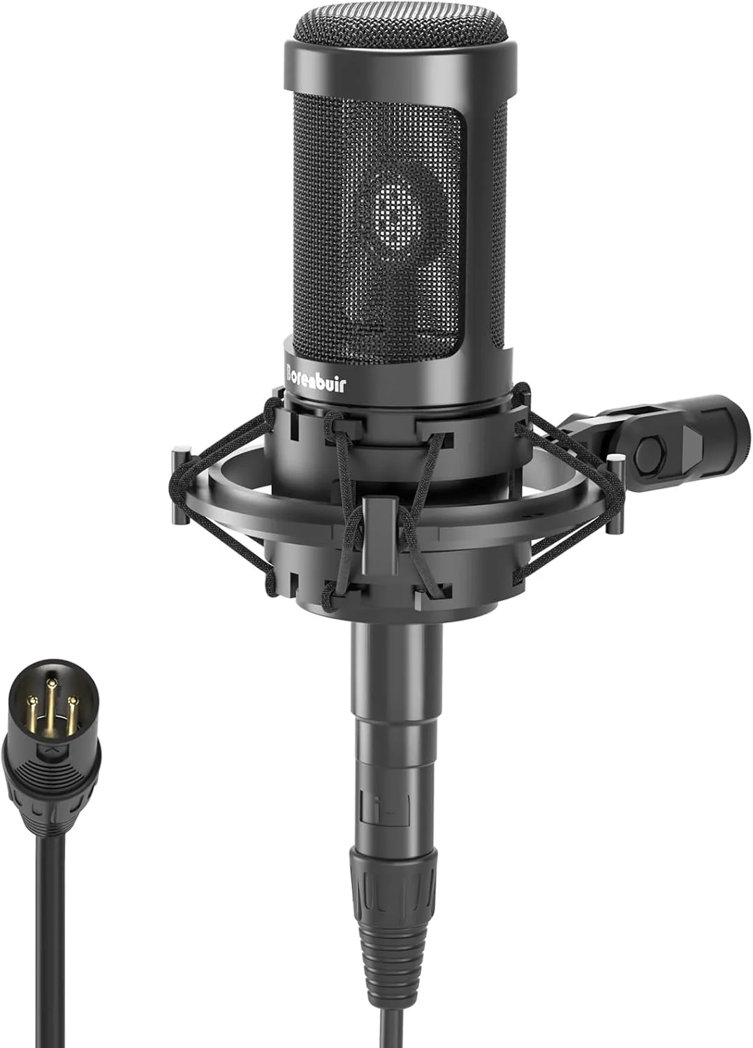 میکروفون کاندنسر کاردیوئید XLR، میکروفون استودیویی با لرزهگیر و کابل میکروفون XLR برای پادکست، موسیقی و صداگذاری، ایدهآل برای پروژههای استودیویی/خانگی میکروفون کاندنسر کاردیوئید XLR، میکروفون استودیویی با لرزهگیر و کابل میکروفون XLR برای پادکست، موسیقی و صداگذاری، ایدهآل برای پروژههای استودیویی/خانگی