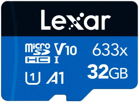 کارت حافظه میکرو اس دی Lexar High-Performance 633x microSDHC/microSDXC UHS-I سری آبی، ظرفیت 32 گیگابایت، سرعت خواندن تا 100 مگابایت بر ثانیه | LMS0633032G-BNNNG