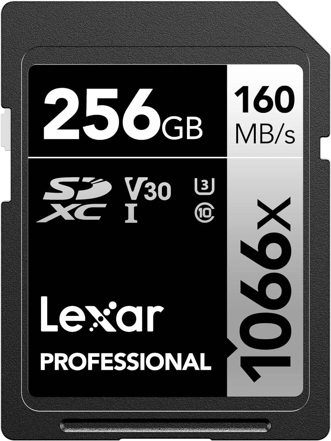 کارت حافظه 256 گیگابایتی Lexar Professional 1066x SDXC UHS-I سری نقره ای، سرعت خواندن تا 160 مگابایت بر ثانیه، برای دوربین های DSLR و بدون آینه | LSD1066256G-BNNNU
