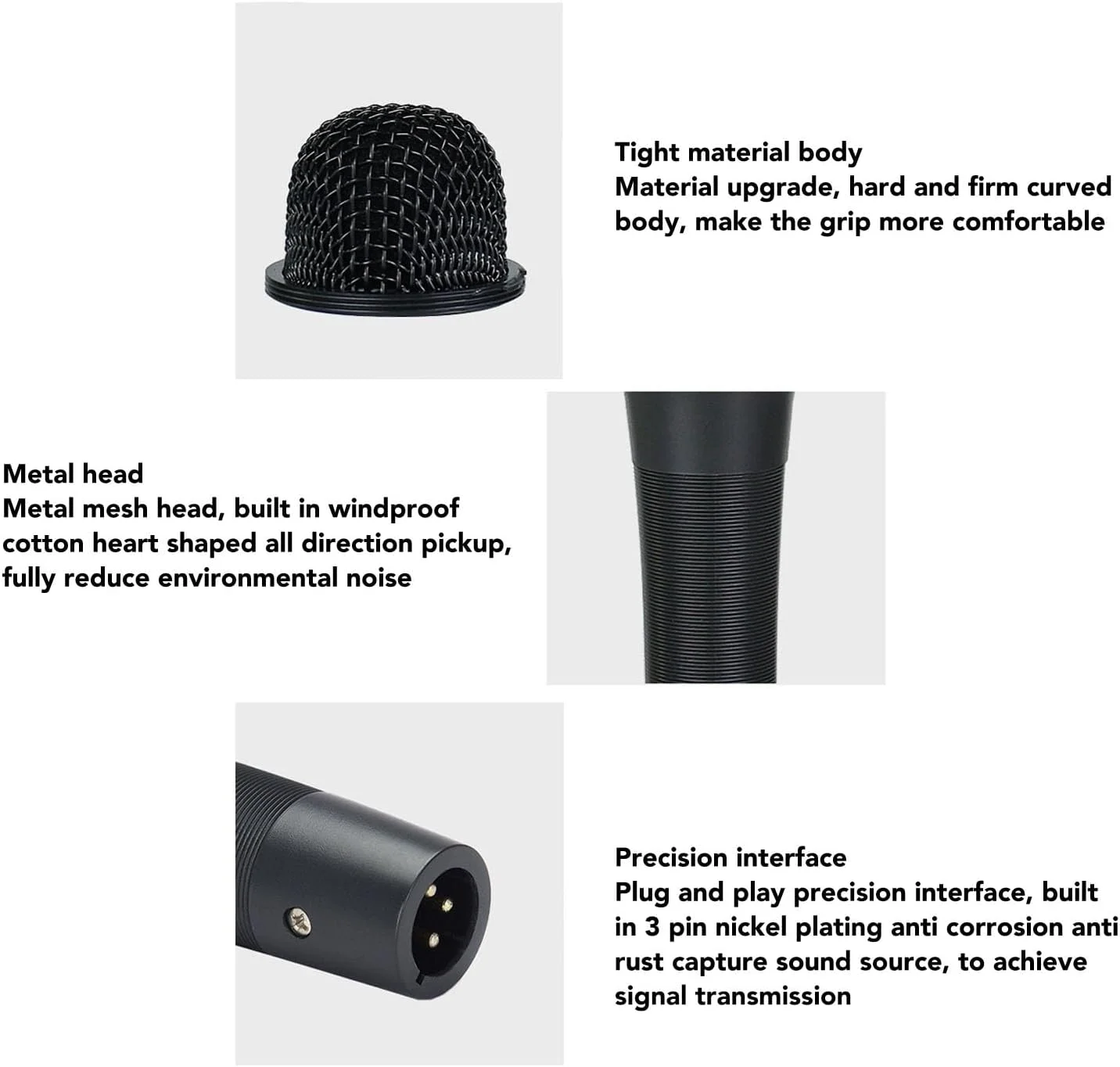 میکروفون کندانسور Bewinner، الگوی برداشت 3D، کاهش نویز، اثر محافظتی، طراحی ارگونومیک با قابلیت ضد لغزش مستقل برای کارائوکه میکروفون کندانسور Bewinner، الگوی برداشت 3D، کاهش نویز، اثر محافظتی، طراحی ارگونومیک با قابلیت ضد لغزش مستقل برای کارائوکه