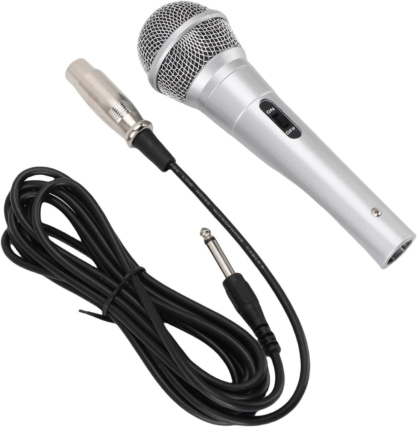 میکروفون کارائوکه دستی سیم دار، میکروفون دینامیک کاردیوئید 6.5 میلی متری برای بلندگوها، دستگاه آواز کارائوکه، آمپلی فایر، میکسر