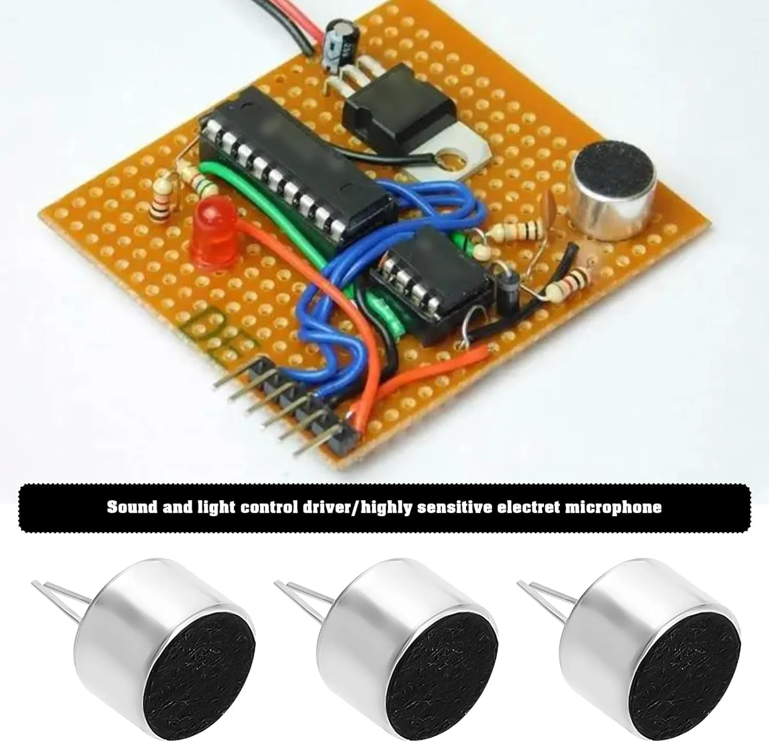 20 عدد میکروفون خازنی الکترت 2 پین با کابل، کپسول خازنی الکترت، کنترل نور صدا، لوازم جانبی میکروفون خازنی برای گوشی های موبایل، MP3 و MP4 20 عدد میکروفون خازنی الکترت 2 پین با کابل، کپسول خازنی الکترت، کنترل نور صدا، لوازم جانبی میکروفون خازنی برای گوشی های موبایل، MP3 و MP4