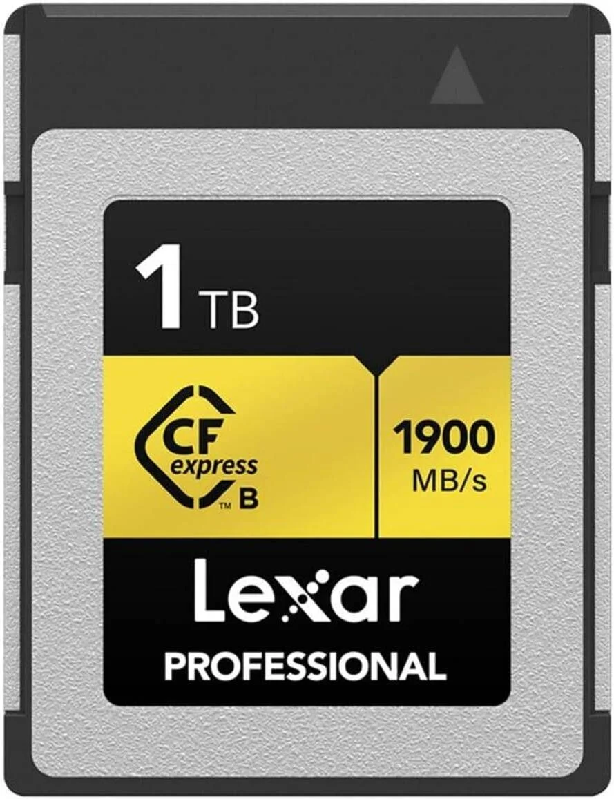 کارت حافظه 1 ترابایتی Lexar Professional CFexpress Type B سری Gold، سرعت خواندن تا 1900 مگابایت بر ثانیه، ضبط ویدئو Raw 8K، پشتیبانی از PCIe 3.0 و NVMe | LCXEXPR001T-RNENG