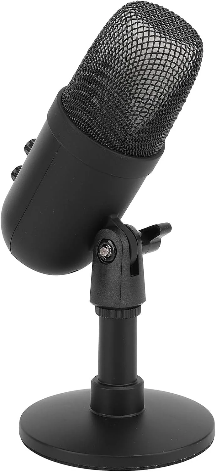 میکروفون گیمینگ Asixxsix، میکروفون USB Type C، میکروفون پادکست با تراشه HiFi داخلی با نور بی‌صدا کننده سریع و پایه ضد لرزش، برای پخش ویدیو پادکست