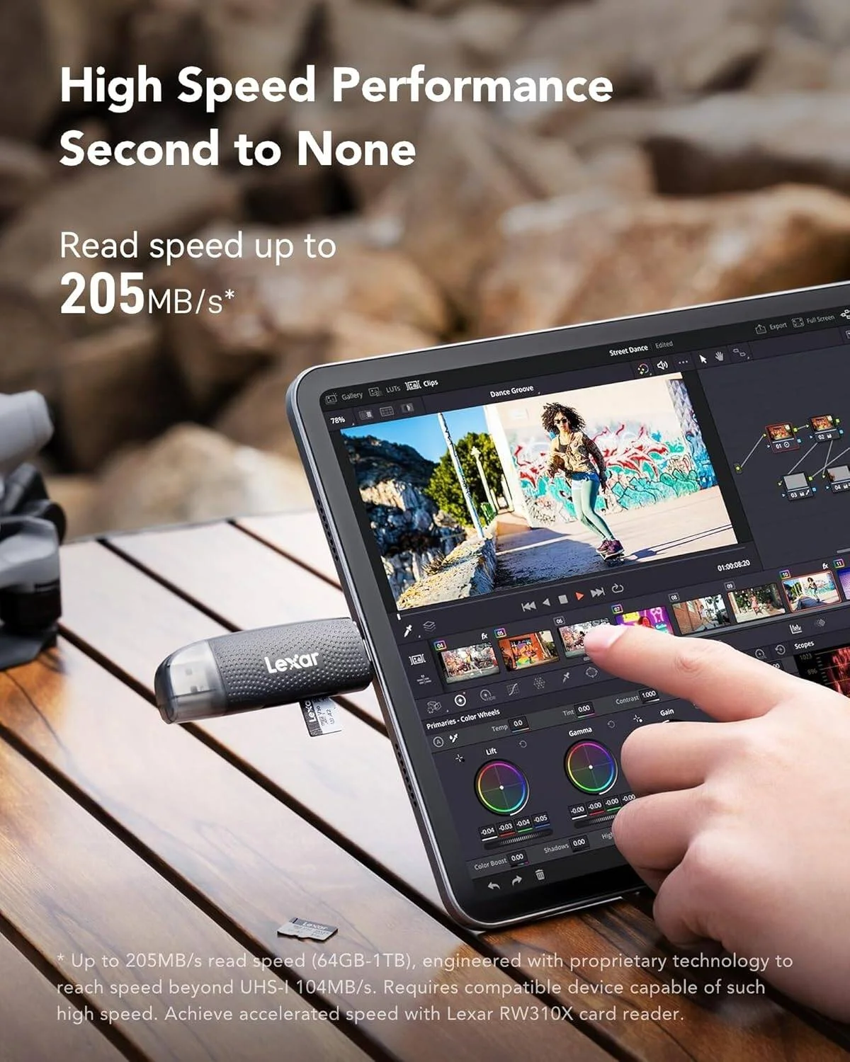 کارت حافظه میکرو اس دی Lexar Silver Plus با ظرفیت 64 گیگابایت، کارت Microsdxc TF با سرعت خواندن تا 205 مگابایت بر ثانیه، سرعت نوشتن 100 مگابایت بر ثانیه به همراه آداپتور کارت حافظه، A2، U3، Class 10، V30، فیلمبرداری Full HD و 4K UHD