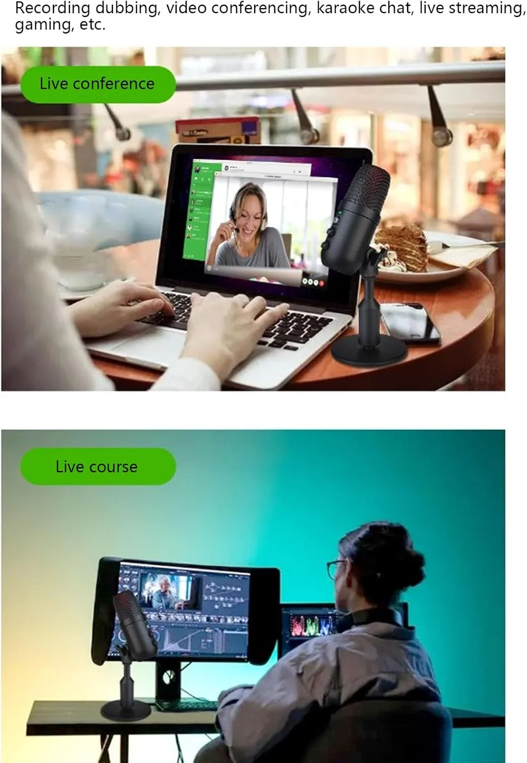 میکروفون گیمینگ Asixxsix، میکروفون USB Type C، میکروفون پادکست با تراشه HiFi داخلی با نور بیصدا کننده سریع و پایه ضد لرزش، برای پخش ویدیو پادکست میکروفون گیمینگ Asixxsix، میکروفون USB Type C، میکروفون پادکست با تراشه HiFi داخلی با نور بیصدا کننده سریع و پایه ضد لرزش، برای پخش ویدیو پادکست