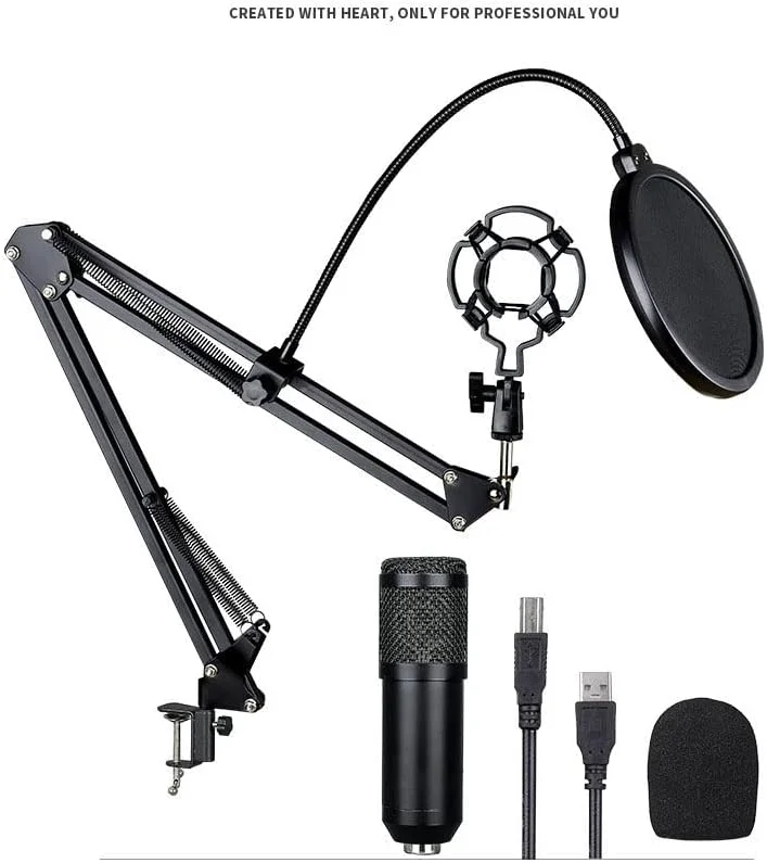 میکروفون کاندنسر آویز USB، میکروفون گیمینگ 192 کیلوهرتز/24 بیت، میکروفون کامپیوتر برای استریم، کلاس آنلاین زنده، یوتیوب، تیک تاک، اینستاگرام، پادکست، ضبط صدا، میکروفون برای مک/PS4/PS5 (مشکی) USB-BM800 میکروفون کاندنسر آویز USB، میکروفون گیمینگ 192 کیلوهرتز/24 بیت، میکروفون کامپیوتر برای استریم، کلاس آنلاین زنده، یوتیوب، تیک تاک، اینستاگرام، پادکست، ضبط صدا، میکروفون برای مک/PS4/PS5 (مشکی) USB-BM800