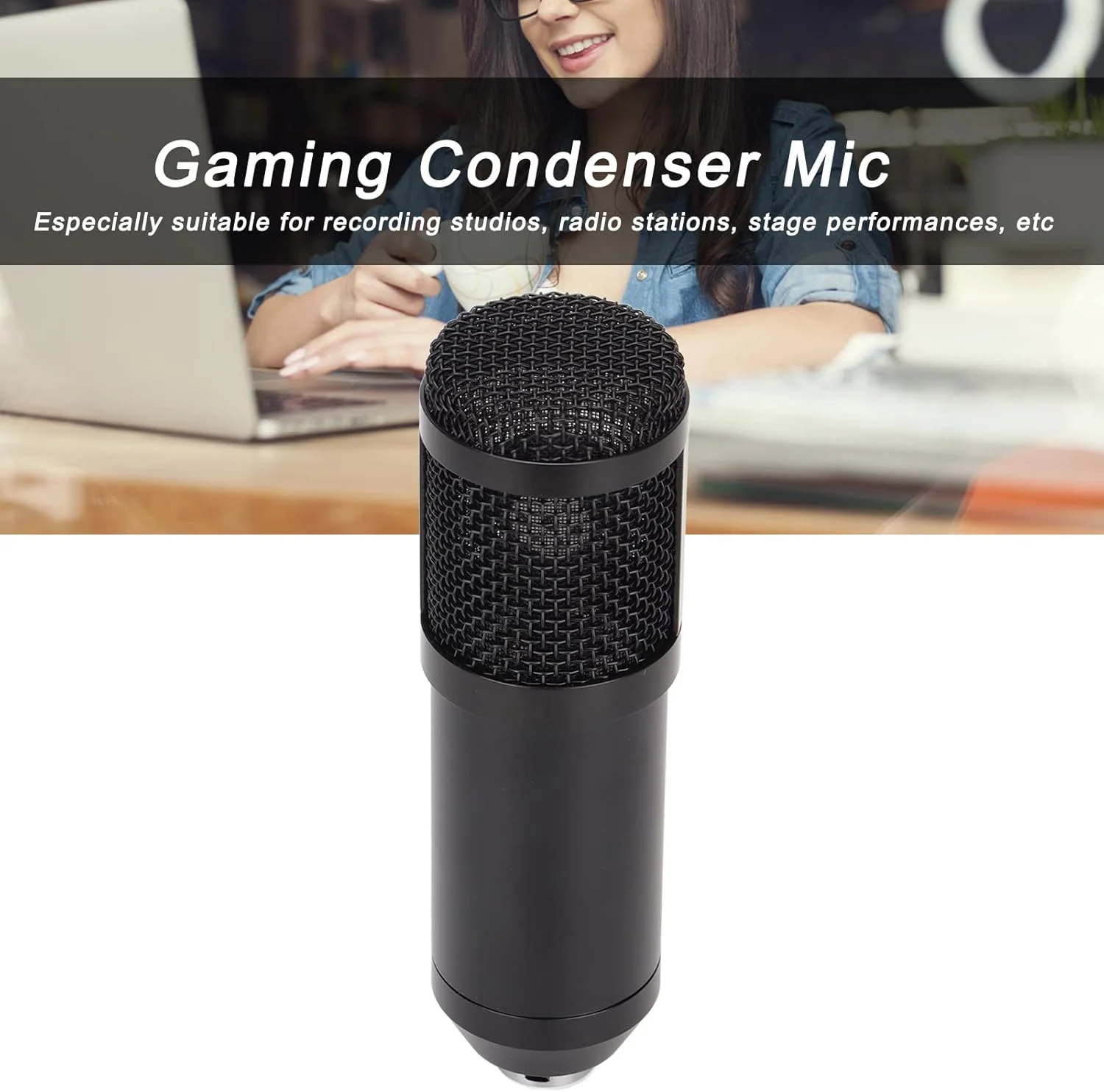 میکروفون کاندنسر سیمی Annadue BM800، مجموعه میکروفون کاردیوئید رومیزی XLR به 3.5 میلیمتری، با پایه ضد ضربه، برای ضبط صدا، بازی، چت صوتی و غیره (مشکی) میکروفون کاندنسر سیمی Annadue BM800، مجموعه میکروفون کاردیوئید رومیزی XLR به 3.5 میلیمتری، با پایه ضد ضربه، برای ضبط صدا، بازی، چت صوتی و غیره (مشکی)