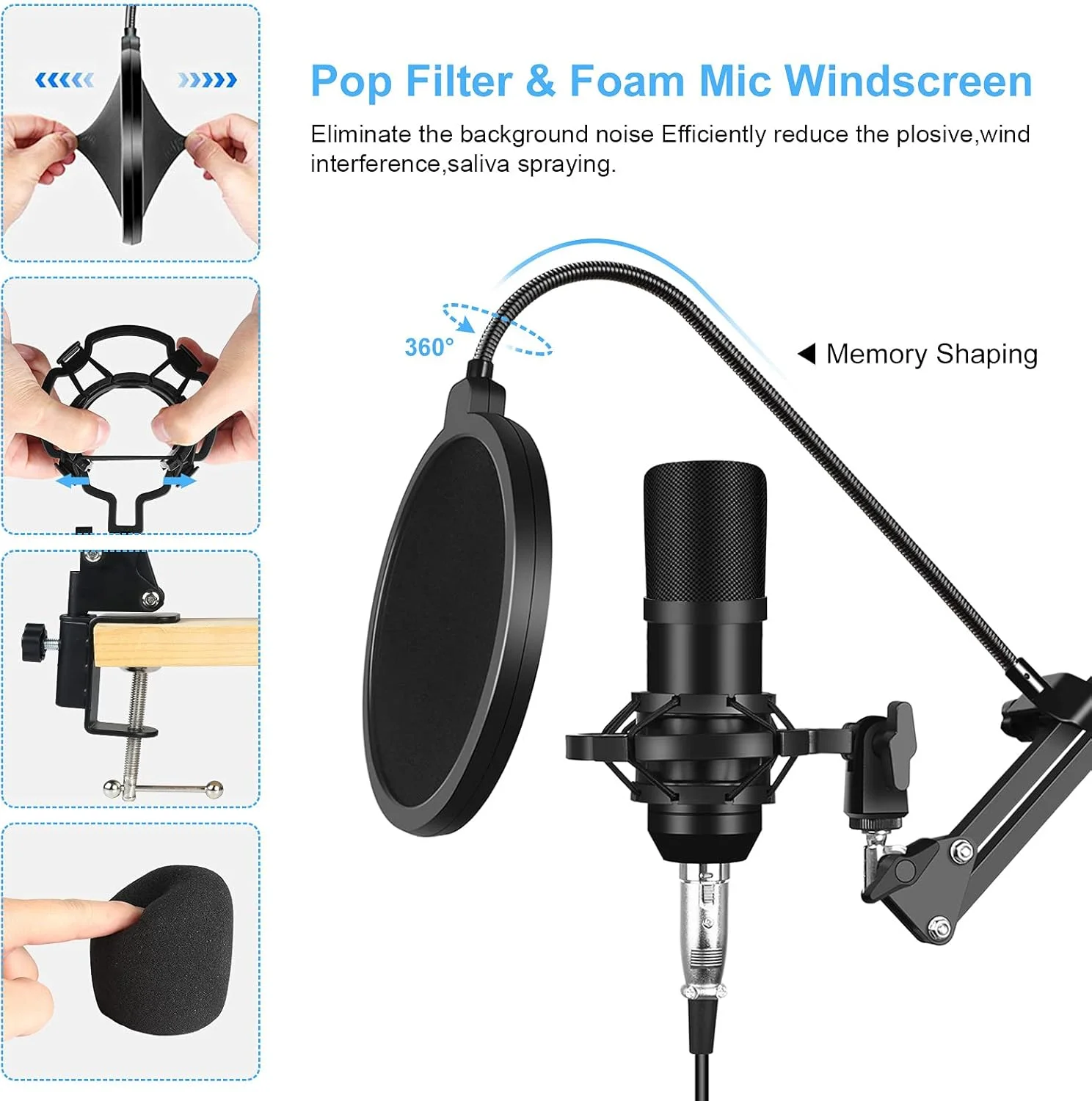 کیت کارت صدای میکروفون میکسر صدای بلوتوث پخش زنده حرفه ای کیت های میکروفون استودیویی با بازوی قیچی تعلیق قابل تنظیم و شوک گیر فلزی برای پخش زنده، آواز خواندن، بازی کیت کارت صدای میکروفون میکسر صدای بلوتوث پخش زنده حرفه ای کیت های میکروفون استودیویی با بازوی قیچی تعلیق قابل تنظیم و شوک گیر فلزی برای پخش زنده، آواز خواندن، بازی