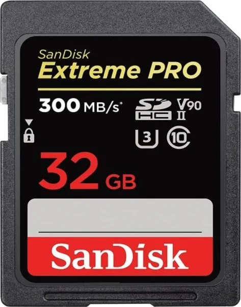 کارت حافظه SanDisk 32GB Extreme PRO SDHC UHS-II، سرعت خواندن تا 300 مگابایت بر ثانیه، سرعت نوشتن تا 260 مگابایت بر ثانیه، ویدیوی Full HD | SDSDXDK-032G-GN4IN