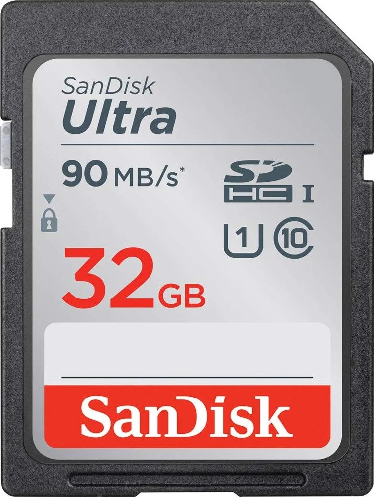 کارت حافظه SanDisk Ultra SDHC UHS-I با ظرفیت 32 گیگابایت، سرعت 90 مگابایت بر ثانیه، C10، U1، Full HD، کارت SD مدل SDSDUNR-032G-GN6IN