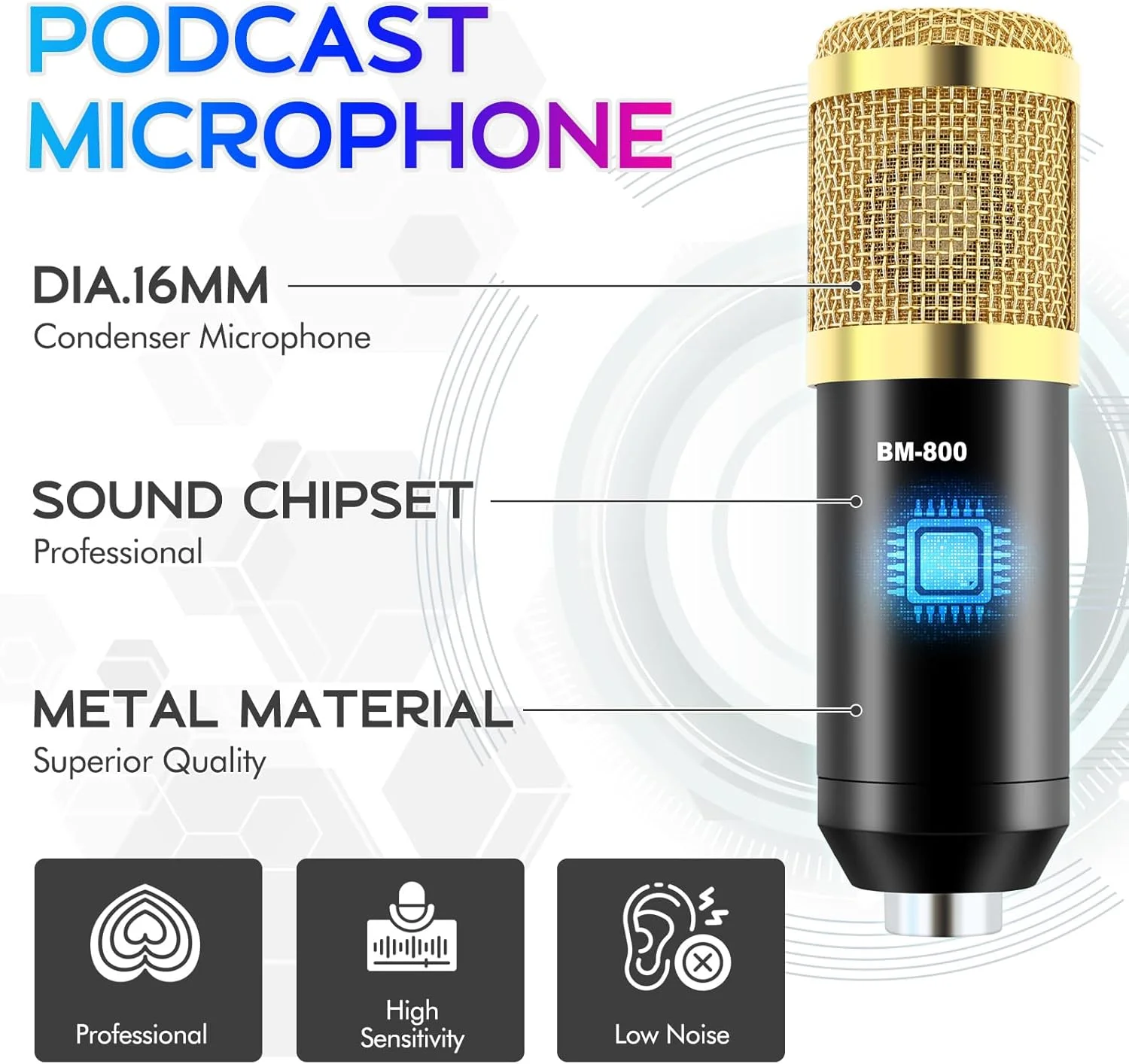 مجموعه تجهیزات پادکست ALSO GO، میکروفون کندانسور BM800 و کارت صدای زنده به همراه پایه سه پایه، افکت های میکسر DJ و تغییر صدا مناسب برای استودیوهای ضبط، پخش زنده و بازی مجموعه تجهیزات پادکست ALSO GO، میکروفون کندانسور BM800 و کارت صدای زنده به همراه پایه سه پایه، افکت های میکسر DJ و تغییر صدا مناسب برای استودیوهای ضبط، پخش زنده و بازی