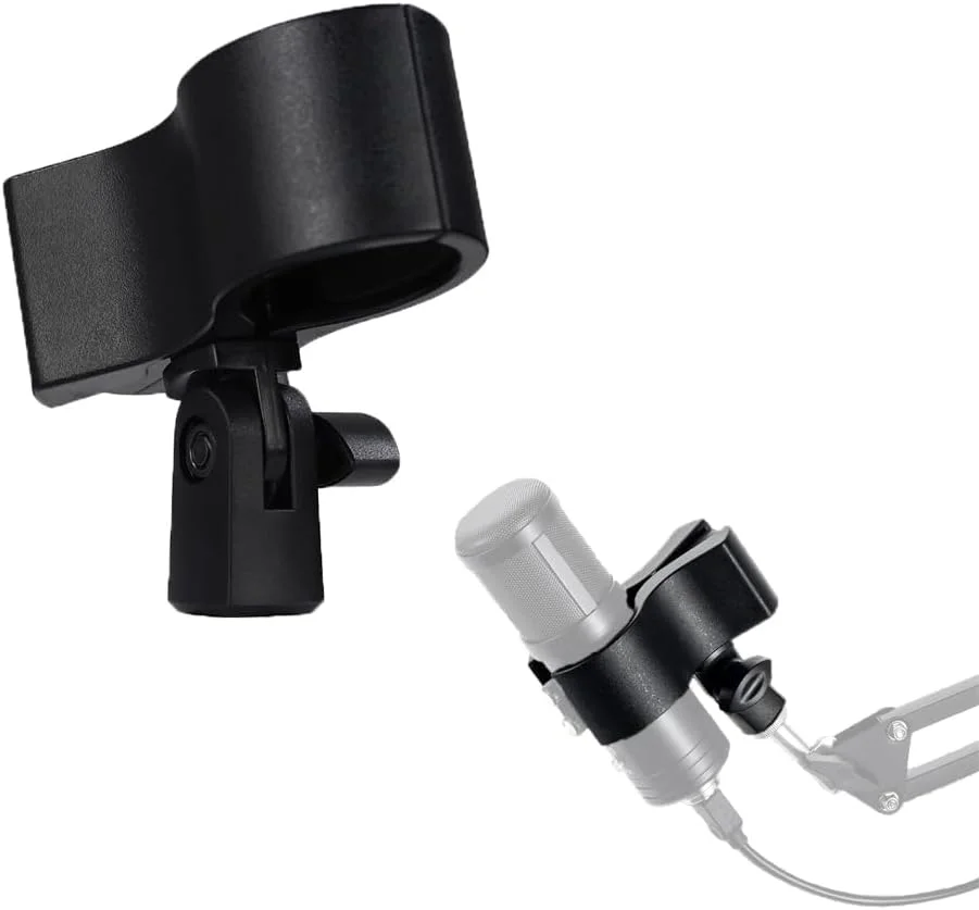 نگهدارنده میکروفون قابل تنظیم برای میکروفون هایی با قطر خارجی بین 32 تا 60 میلی متر به همراه آداپتور پیچ مادگی 3/8 اینچ به نری 5/8 اینچ (مشکی)