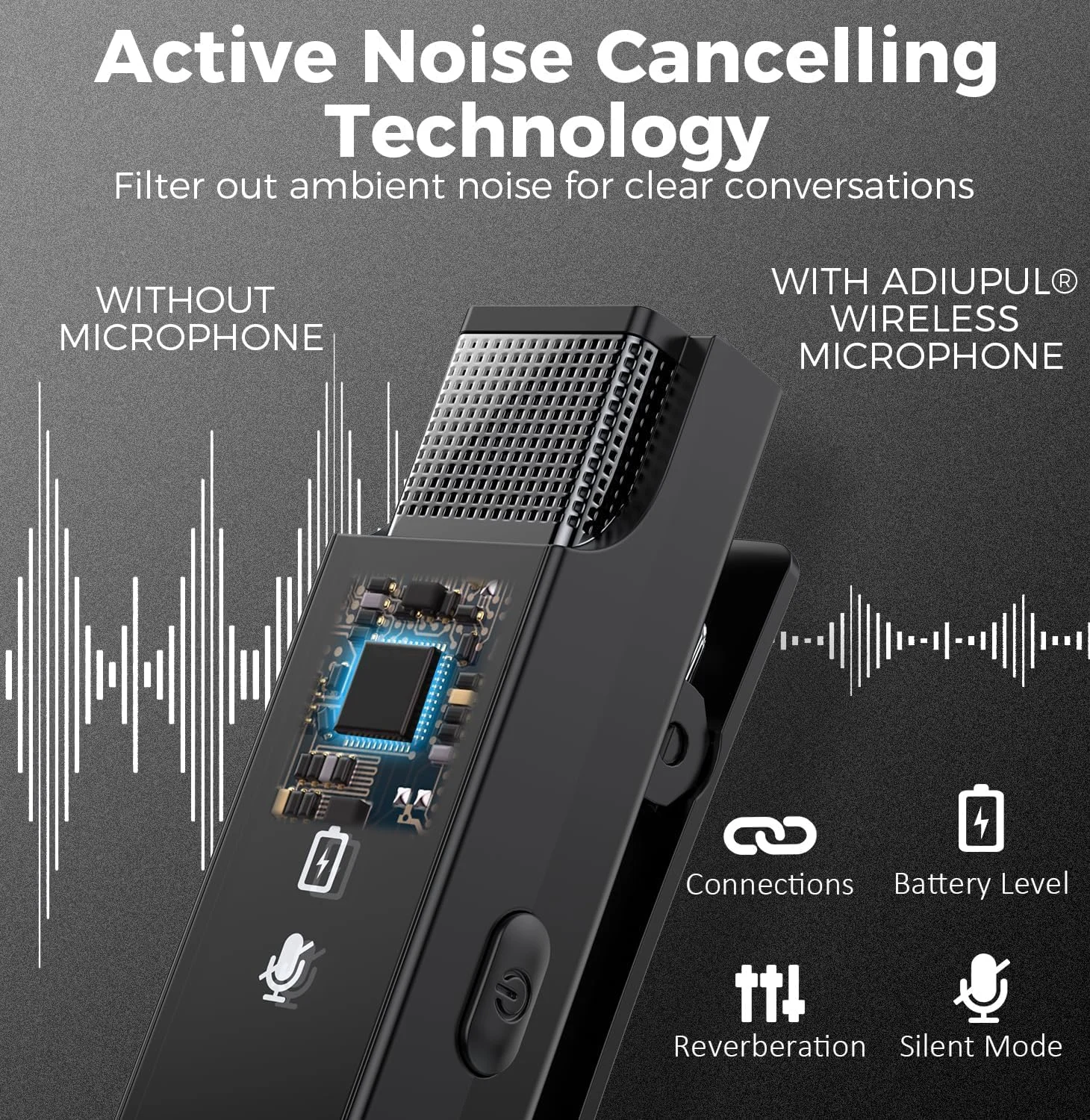 میکروفون یقهای بیسیم برای آیفون و آیپد با حذف نویز فعال، بستهی 2 عددی میکروفون مینی پلاگین با جعبه شارژ 30 ساعته (مشکی) میکروفون یقهای بیسیم برای آیفون و آیپد با حذف نویز فعال، بستهی 2 عددی میکروفون مینی پلاگین با جعبه شارژ 30 ساعته (مشکی)