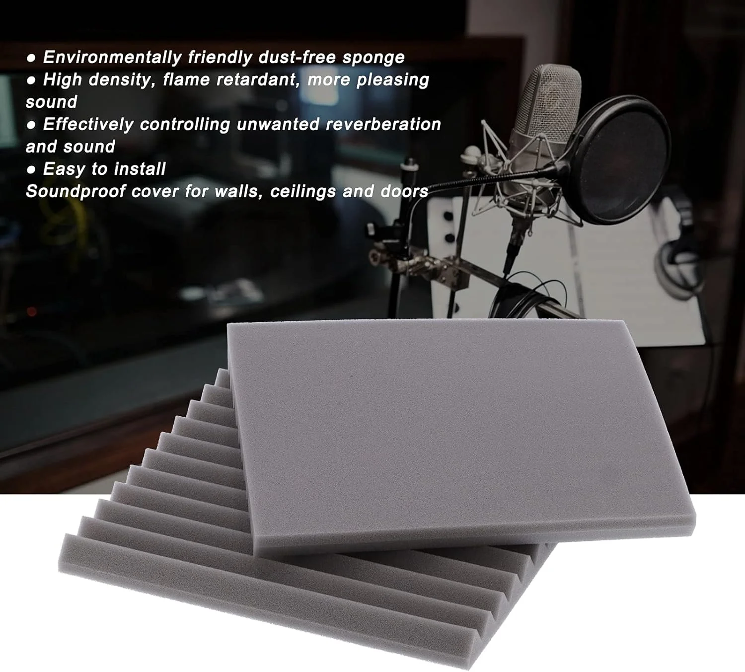 پنل های فوم آکوستیک، استودیو ضد حریق 30x30x2.5 سانتی متر، پنل های فوم جاذب صدا برای KTV، استودیو ضبط و سینمای خانگی (خاکستری) پنل های فوم آکوستیک، استودیو ضد حریق 30x30x2.5 سانتی متر، پنل های فوم جاذب صدا برای KTV، استودیو ضبط و سینمای خانگی (خاکستری)