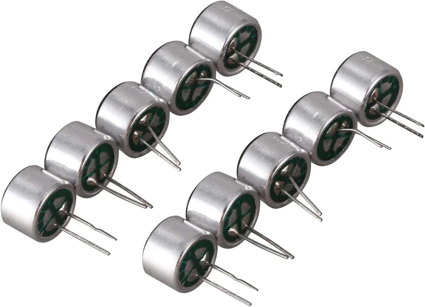 10 عدد کپسول میکروفون کندانسور الکترت مینیفون 9.7mm x 7mm 2 پین