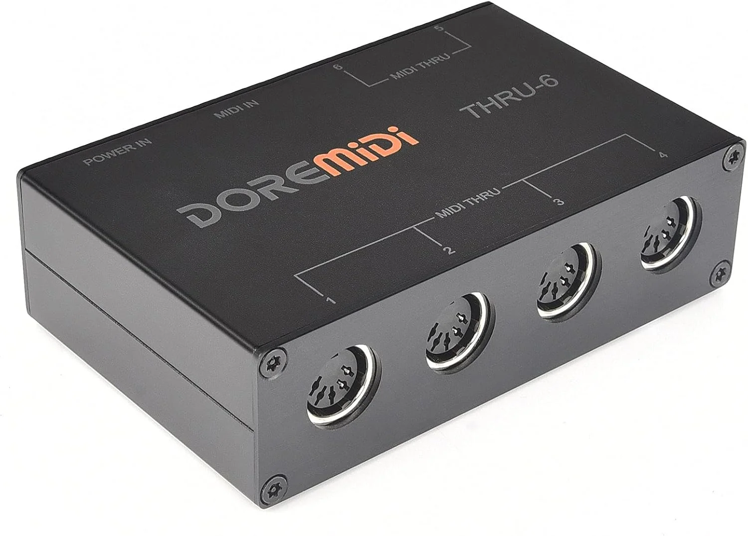 اینترفیس MIDI کمولا MIDI Thru 6 Box USB با 1 ورودی و 6 خروجی، انتقال سیمی با اپتوکوپلر پرسرعت، اسپلیتر MIDI، نصب آسان