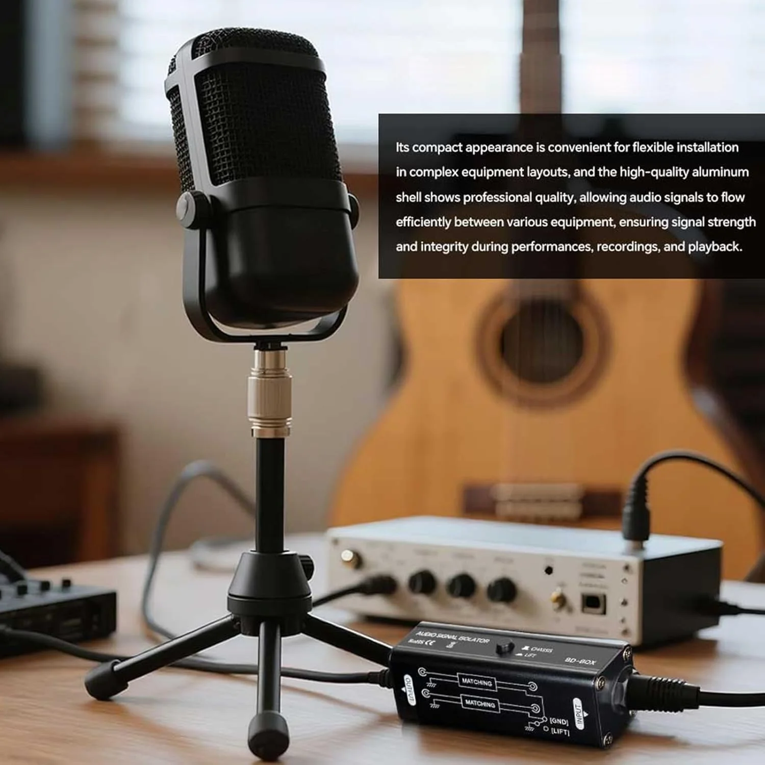 ایزولاتور نویز موسیقی 6.35 میلی‌متری استودیویی با بدنه فلزی برای حذف نویز و تداخلات محیطی