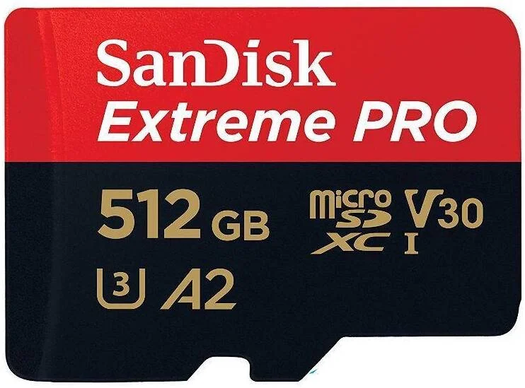 کارت حافظه SanDisk Extreme Pro 512GB microSD UHS-I به همراه آداپتور، سرعت خواندن 170 مگابایت بر ثانیه و سرعت نوشتن 90 مگابایت بر ثانیه، Class 10, UHS Speed Class 3 (U3), A2, Video 30 (V30)، برای ویدیوهای 4K، قرمز/مشکی | SDSQXCZ-512G-GN6MA