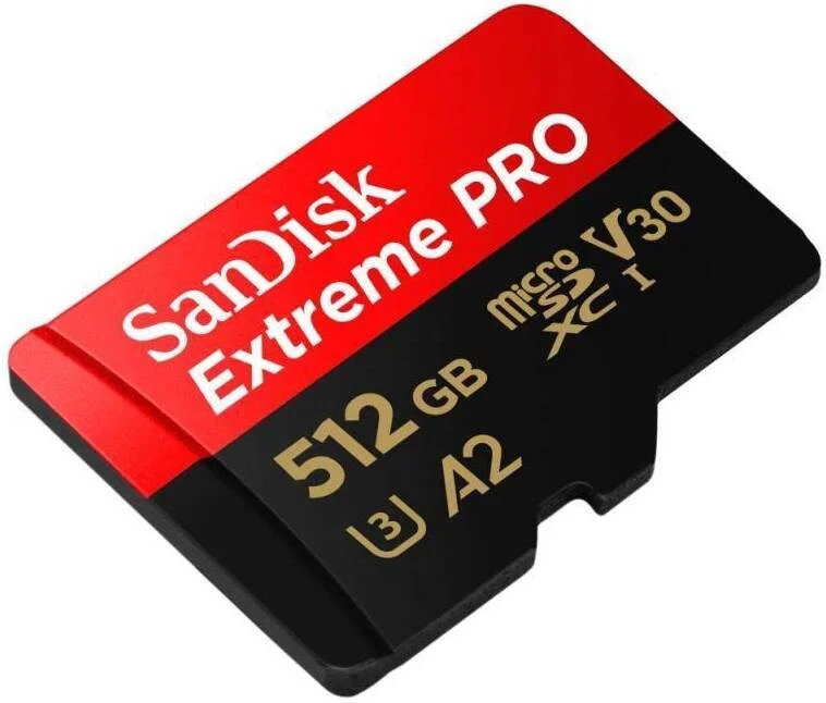 کارت حافظه SanDisk Extreme Pro 512GB microSD UHS-I به همراه آداپتور، سرعت خواندن 170 مگابایت بر ثانیه و سرعت نوشتن 90 مگابایت بر ثانیه، Class 10, UHS Speed Class 3 (U3), A2, Video 30 (V30)، برای ویدیوهای 4K، قرمز/مشکی | SDSQXCZ-512G-GN6MA
