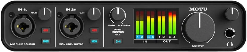 اینترفیس صوتی USB موتو M4 4x4 به همراه میکروفون کاندنسر AKG Project Studio P220، هدفون مانیتورینگ استودیویی HPC-A30 و کابل XLR