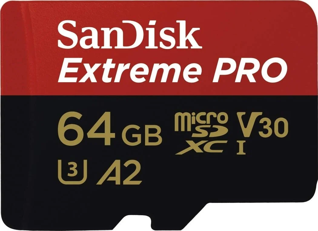 کارت حافظه میکرو اس دی SanDisk Extreme Pro با ظرفیت 64 گیگابایت + آداپتور SD + Rescue Pro Deluxe سرعت 170 مگابایت بر ثانیه A2 C10 V30 UHS-I U3 - مشکی