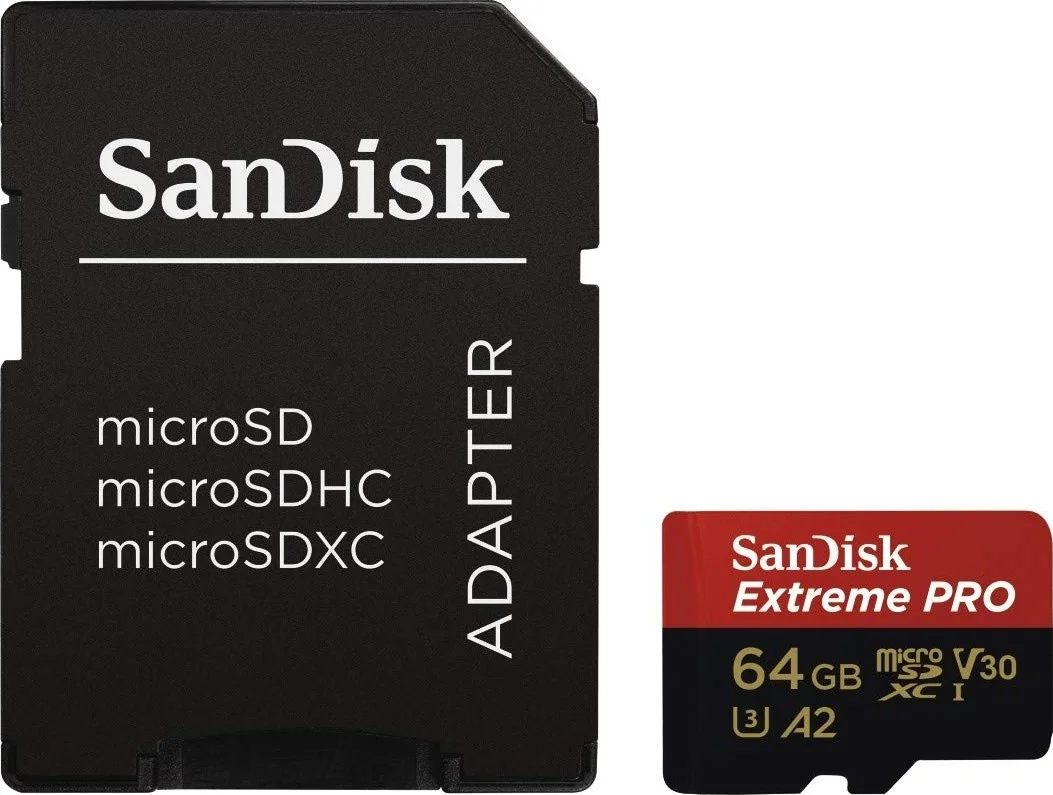 کارت حافظه میکرو اس دی SanDisk Extreme Pro با ظرفیت 64 گیگابایت + آداپتور SD + Rescue Pro Deluxe سرعت 170 مگابایت بر ثانیه A2 C10 V30 UHS-I U3 - مشکی کارت حافظه میکرو اس دی SanDisk Extreme Pro با ظرفیت 64 گیگابایت + آداپتور SD + Rescue Pro Deluxe سرعت 170 مگابایت بر ثانیه A2 C10 V30 UHS-I U3 - مشکی