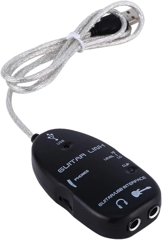 رابط USB گیتار، رابط صوتی حرفه ای گیتار، آداپتور گیتار به USB برای یادگیری و تمرین با کامپیوتر