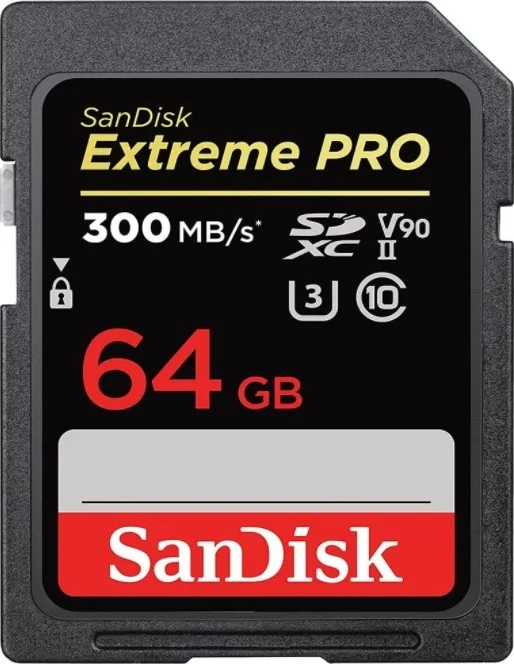کارت حافظه SanDisk Extreme Pro SDXC با ظرفیت 64 گیگابایت UHS-II، سرعت خواندن تا 300 مگابایت بر ثانیه، سرعت نوشتن تا 260 مگابایت بر ثانیه، مشکی | SDSDXDK-064G-GN4IN