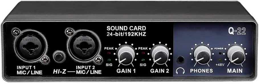 کارت صدای USB رابط صوتی قابل حمل، پری امپ میکروفون، تجهیزات میکس دیجیتال، مناسب برای ضبط و تنظیم کامپیوتر